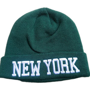 Vintage New York Green Beanie Hat One Size